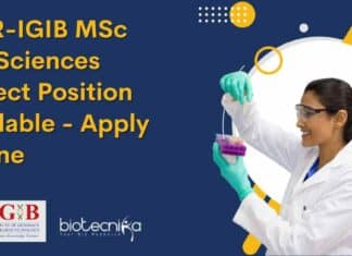 CSIR-IGIB MSc Life Sciences Project Position Available – Apply Online CSIR-IGIB MSc Life Sciences Project Position Available - Apply Online