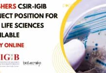 Freshers CSIR-IGIB Project Position