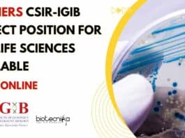 Freshers CSIR-IGIB Project Position