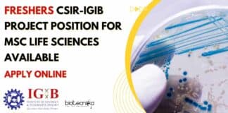 Freshers CSIR-IGIB Project Position