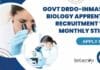 Govt DRDO-INMAS BSc Biology Apprentices Recruitment With Monthly Stipend – Appy Now Govt DRDO-INMAS Apprentices Recruitment