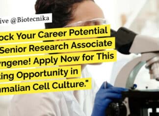 "Unlock Your Career Potential as a Senior Research Associate at Syngene! Apply Now for This Exciting Opportunity in Mammalian Cell Culture."