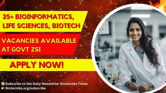 ZSI Vacancies Bioinformatics Life Sciences