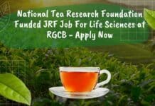 RGCB Vacancy MSc Life Sciences