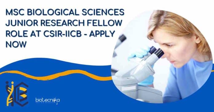 CSIR-IICB JRF Vacancy Biological Sciences