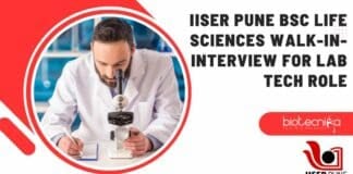 IISER Pune BSc Life Sciences Walk-In-Interview