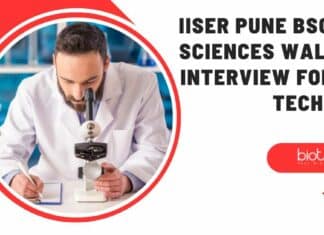 IISER Pune BSc Life Sciences Walk-In-Interview For Lab Tech Role IISER Pune BSc Life Sciences Walk-In-Interview