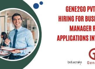 Gene2Go Pvt. Ltd. Hiring For Business Manager Role – Applications Invited Gene2Go Pvt. Ltd. Hiring For Business Manager Role - Applications Invited