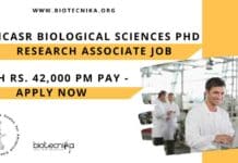 JNCASR Biological Sciences PhD