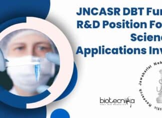 JNCASR R&D Position For