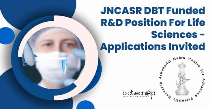 JNCASR R&D Position For