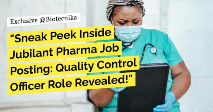 QC Microbiology Officer Vacancy