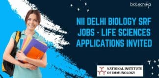 NII Delhi Biology SRF Jobs