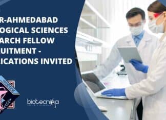 NIPER-Ahmedabad Biological Sciences Research Fellow Recruitment – Applications Invited NIPER-Ahmedabad Biological Sciences
