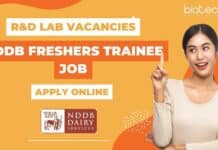 NDDB Freshers Trainee R&D