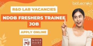 NDDB Freshers Trainee R&D