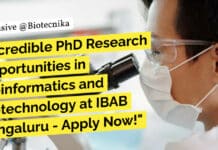 "Incredible PhD Research Opportunities in Bioinformatics and Biotechnology at IBAB Bengaluru - Apply Now!"