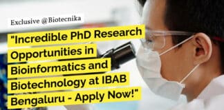 "Incredible PhD Research Opportunities in Bioinformatics and Biotechnology at IBAB Bengaluru - Apply Now!"