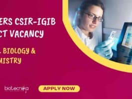 Freshers CSIR-IGIB Project Vacancy