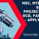 MSc, MTech Life Sciences Project Job at RCB, Faridabad – Apply Online RCB Faridabad Project Job