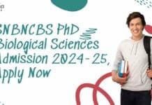 SNBNCBS PhD Admission 2024-25