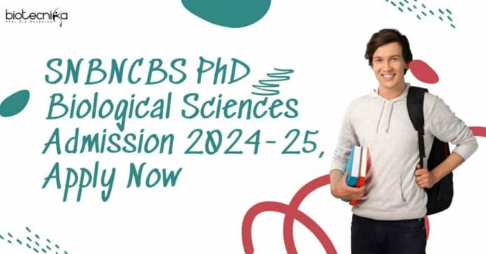 SNBNCBS PhD Admission 2024-25