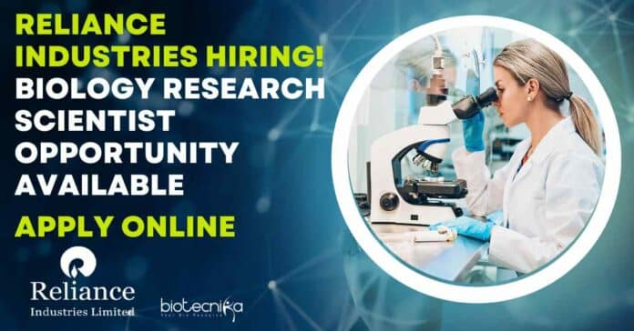 Reliance Industries PhD Biology