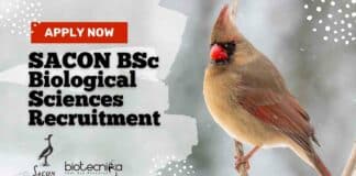 SACON BSc Biological Sciences Recruitment