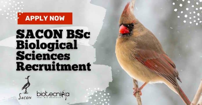 SACON BSc Biological Sciences Recruitment