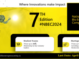 National Bio Entrepreneurship Competition 2024 - Prizes Ranging From 10L to 15 Cr