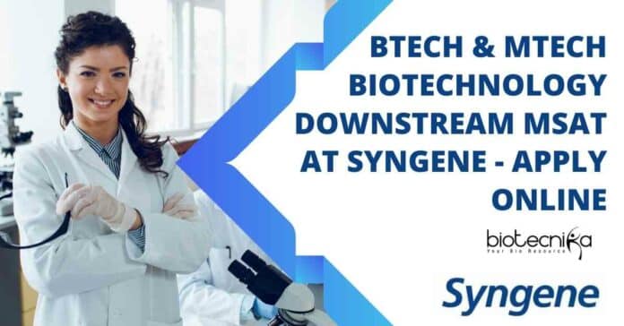 BTech Biotech Job at