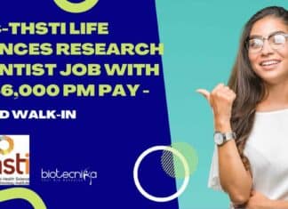 BRIC-THSTI Life Sciences Research Scientist Job With Rs. 56,000 pm Pay – Attend Walk-In BRIC-THSTI Life Sciences Research Scientist