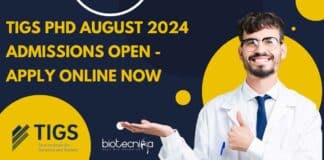 TIGS PhD 2024 Admissions Open
