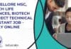 VIT Vellore MSc, MTech Life Sciences, Biotech Project Technical Assistant Job – Apply Online VIT Vellore Biotech Project