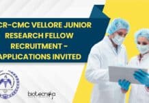 CSCR-CMC Vellore Junior Research Fellow Recruitment - Applications Invited