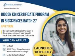 Biocon Biosciences KGI Certificate