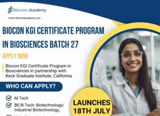 Biocon Biosciences KGI Certificate