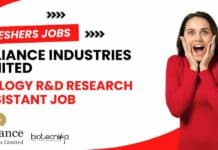Freshers Biology R&D Assistant Job