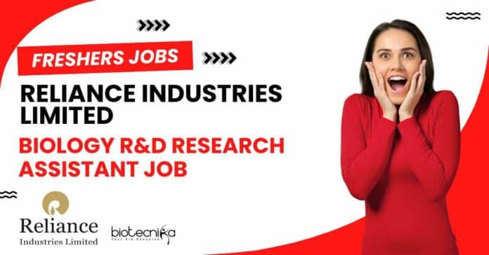 Freshers Biology R&D Assistant Job
