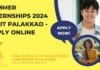 Summer Internships 2024 at IIT Palakkad – Apply Online IIT Palakkad Summer Internships 2024