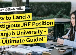 JRF Position at Panjab University - MSc Life Sciences, Biotech, Biochem & Microbiology Apply