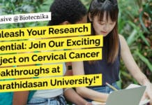"Unleash Your Research Potential: Join Our Exciting Project on Cervical Cancer Breakthroughs at Bharathidasan University!"