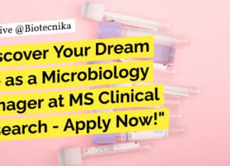 Discover Your Dream Job as a Microbiology Manager at MS Clinical Research – Apply Now! "Discover Your Dream Job as a Microbiology Manager at MS Clinical Research - Apply Now!"