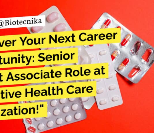 "Discover Your Next Career Opportunity: Senior Project Associate Role at Innovative Health Care Organization!"