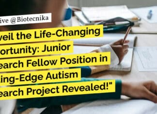 SJRI MSc Biology & Life Sciences Junior Research Fellow Recruitment – Apply Online "Unveil the Life-Changing Opportunity: Junior Research Fellow Position in Cutting-Edge Autism Research Project Revealed!"
