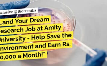 "Land Your Dream Research Job at Amity University - Help Save the Environment and Earn Rs. 30,000 a Month!"