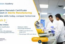 Syngene Ramaiah Certificate Program in Sterile Manufacturing Batch 2 Admissions Open!