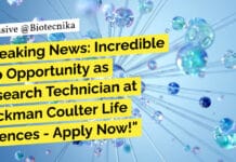 Research Technician at Beckman Coulter Life Sciences - Apply Now!