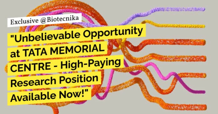 TMC-ACTREC BTech Project JRF Job Opening - MSc Life Sciences Attend Walk-In