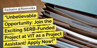 VIT Vellore Mol Bio Project Assistant Job Opening - Apply Online
